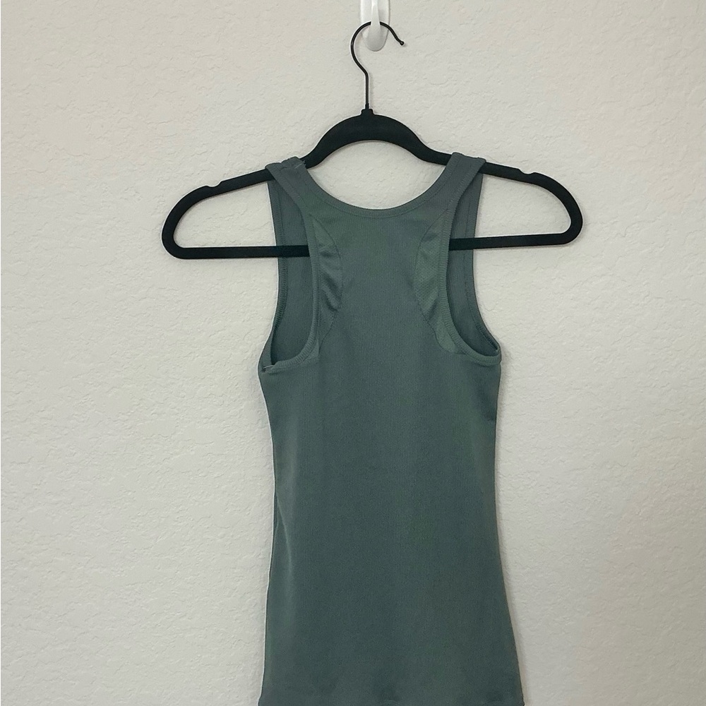 Under Armour Ribbed Racerback Tank - Slate Green - Picture 4 of 5